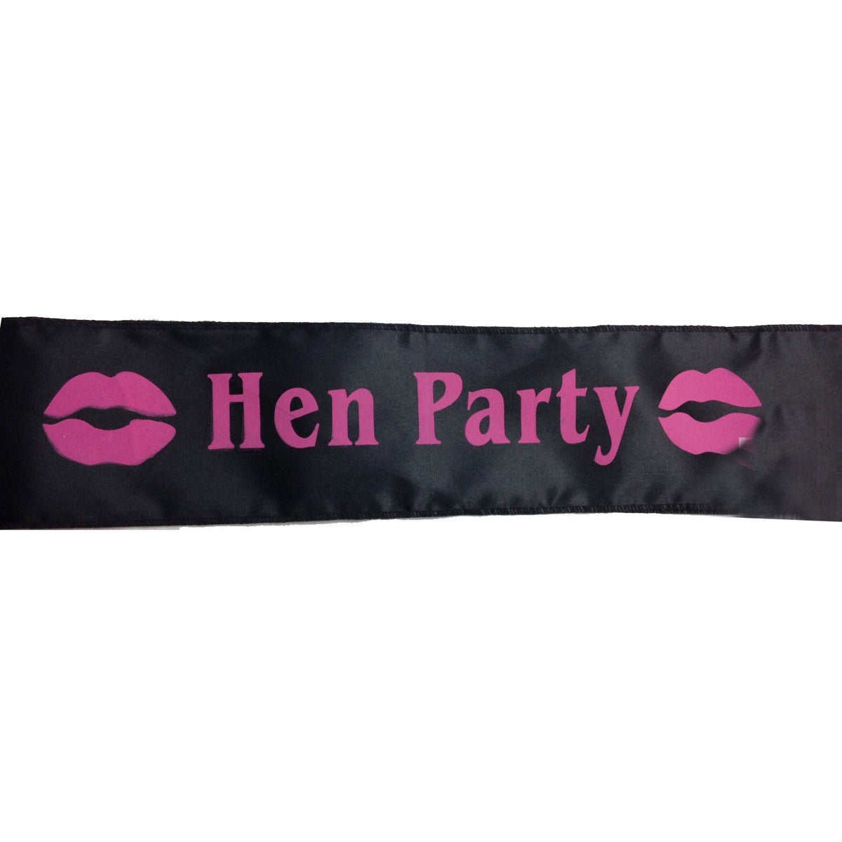 Hens Night Satin Sash Bridal Party Wedding Hen Party - Black w/ Pink Writing