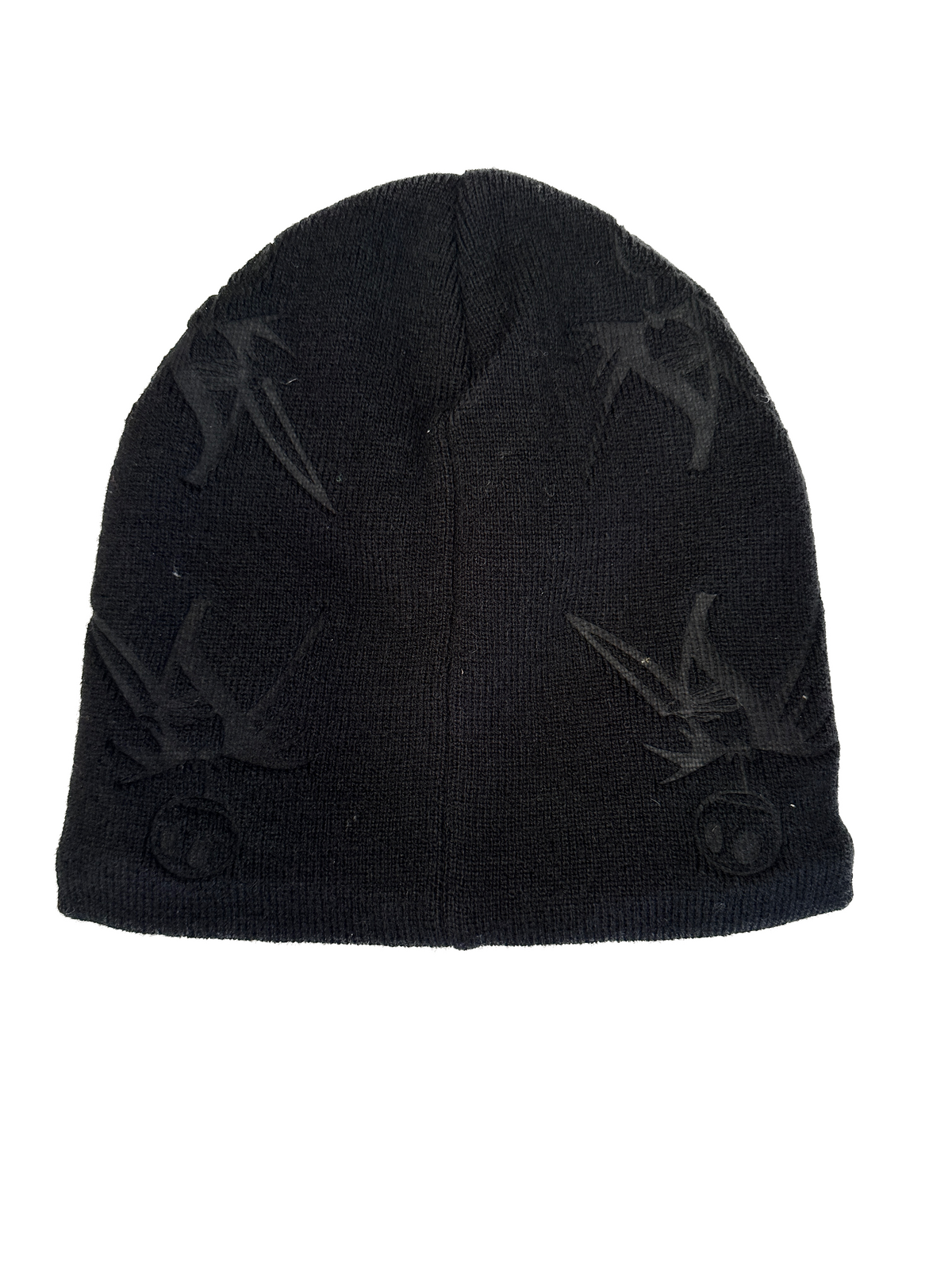 Thermal Insulated Fine Ski Knit Heat Print Beanie Hat Warm Winter Cap - Black - One Size-3