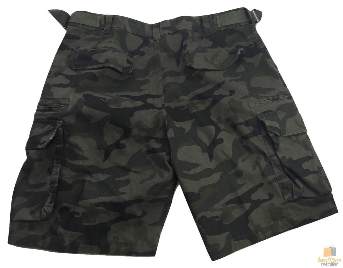 Deluxe PLUS SIZE CARGO SHORTS Heavy Duty Big Sizes 100% COTTON Drill Summer - Camo