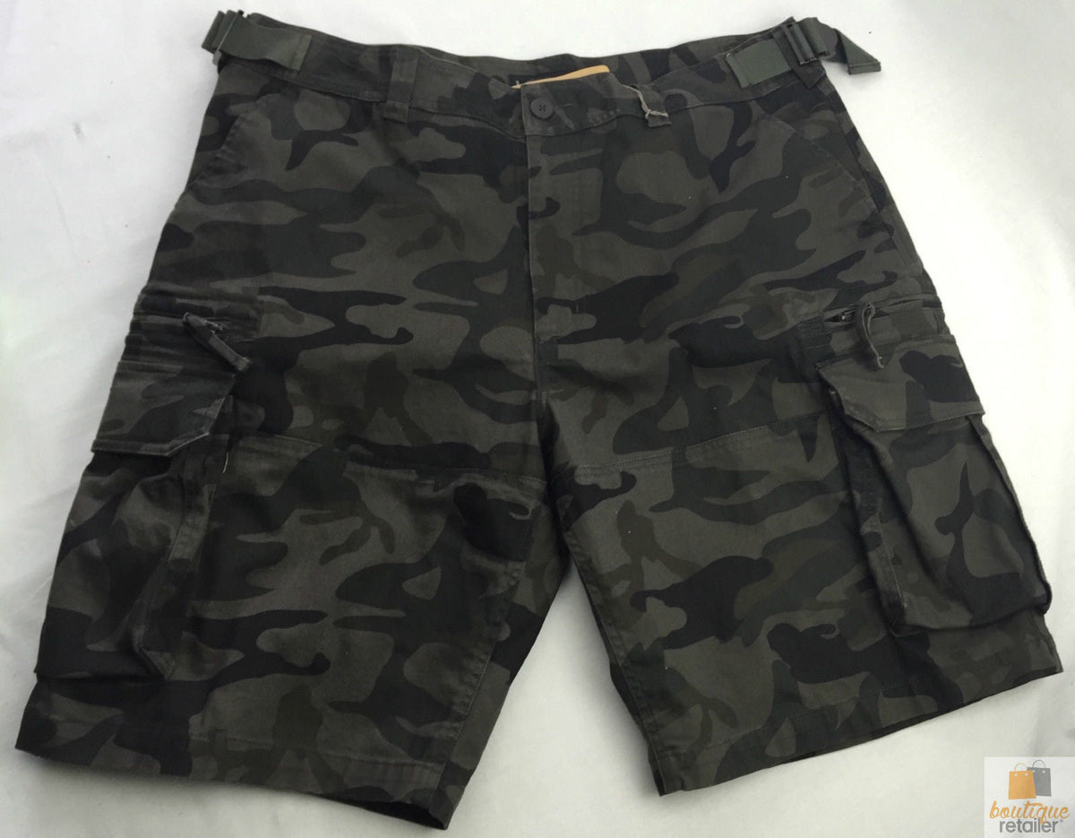Deluxe PLUS SIZE CARGO SHORTS Heavy Duty Big Sizes 100% COTTON Drill Summer - Camo