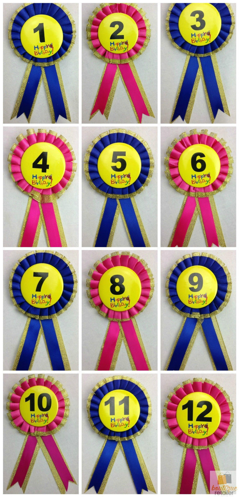 BIRTHDAY BADGE Party Favour Award Rosette Fancy Dress Girls Boys Childrens Kids-2