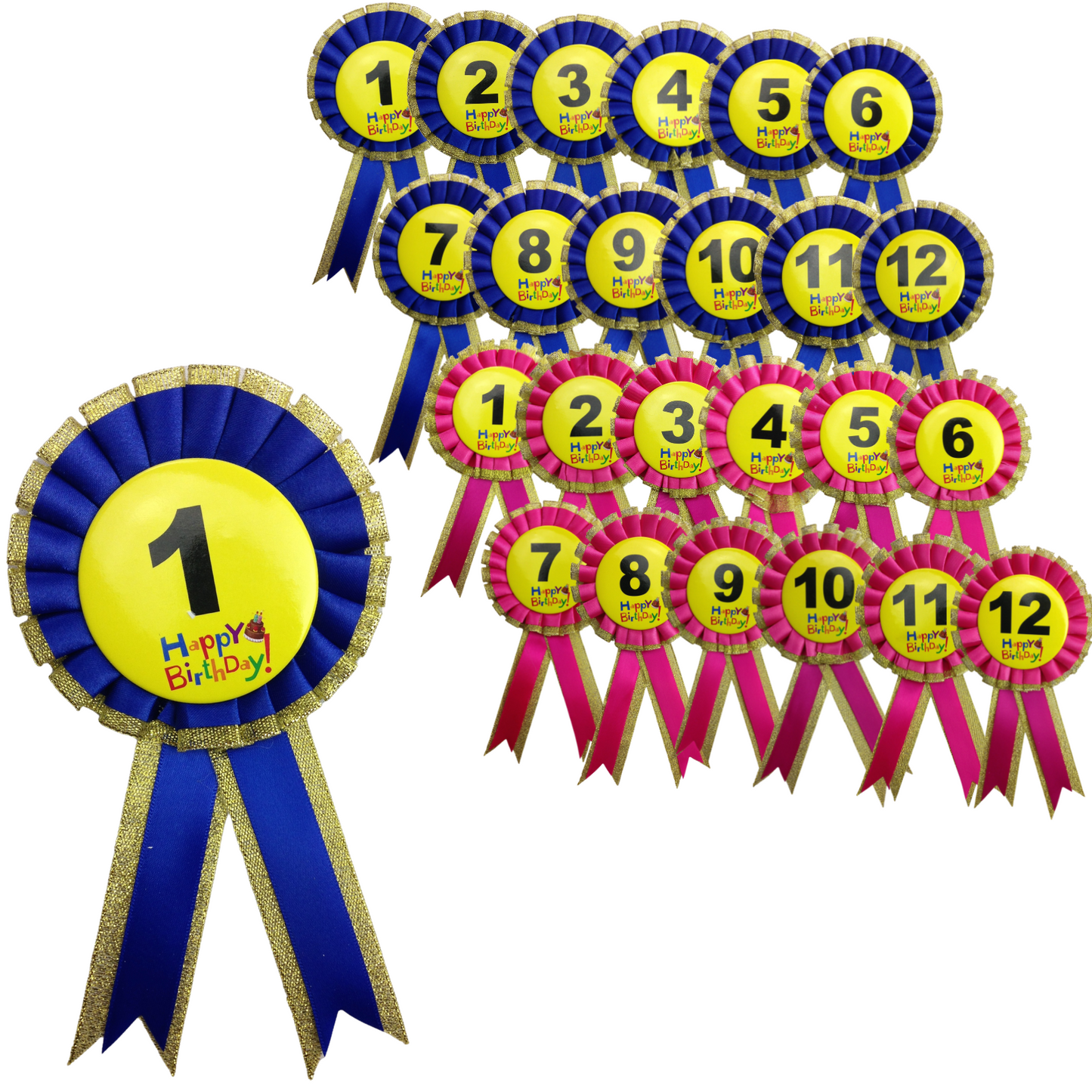 BIRTHDAY BADGE Party Favour Award Rosette Fancy Dress Girls Boys Childrens Kids-1