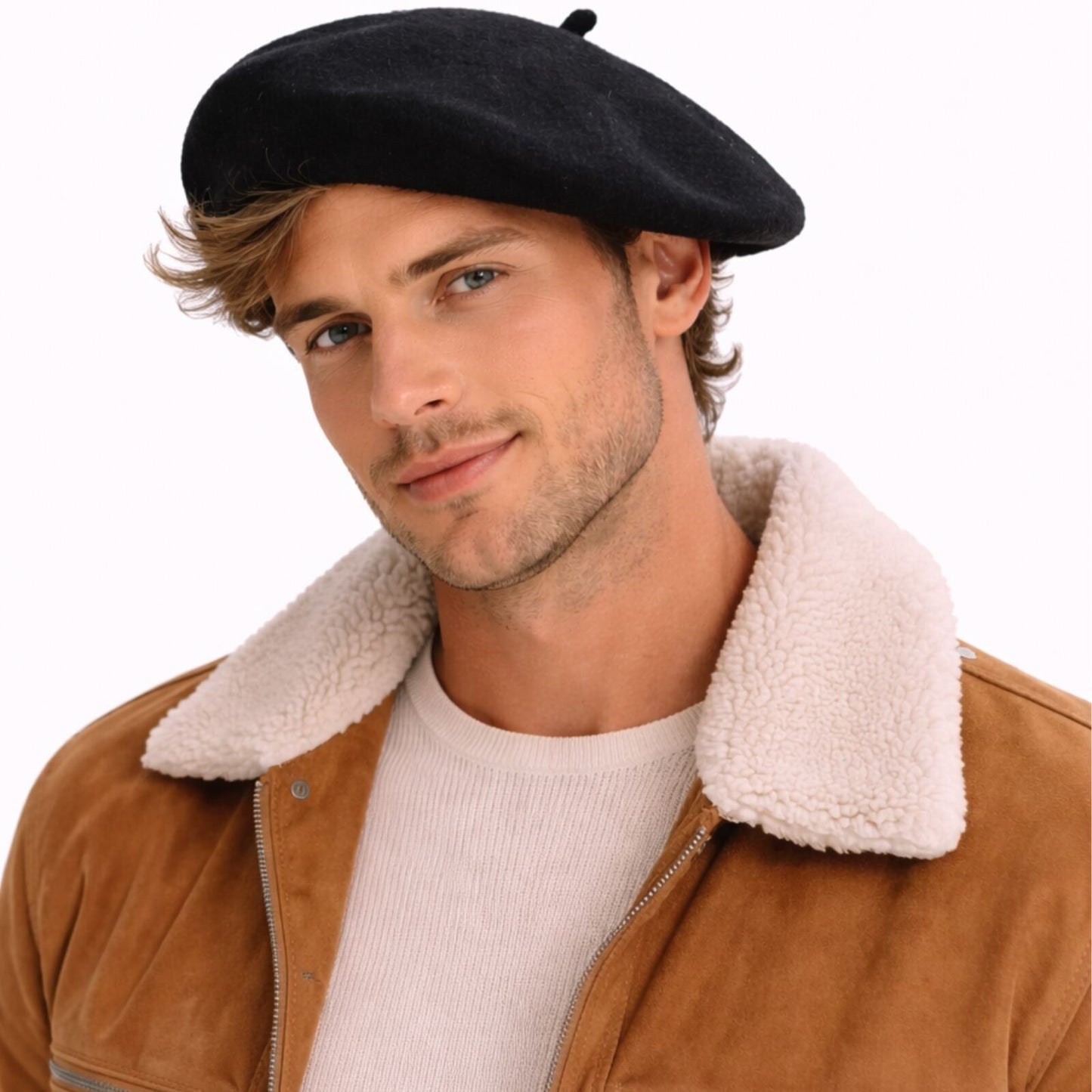 Unisex French Beret Hat Military Army Style Beanie Winter Warm Cap  - Black