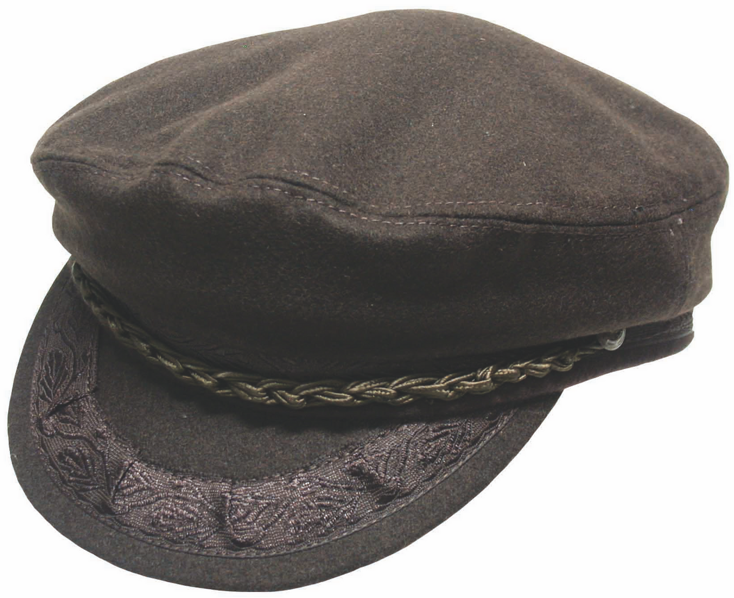 GREEK FISHERMAN Cap Hat Winter Wool Blend MADE IN GREECE Classic Ivy Sailor - Brown-0