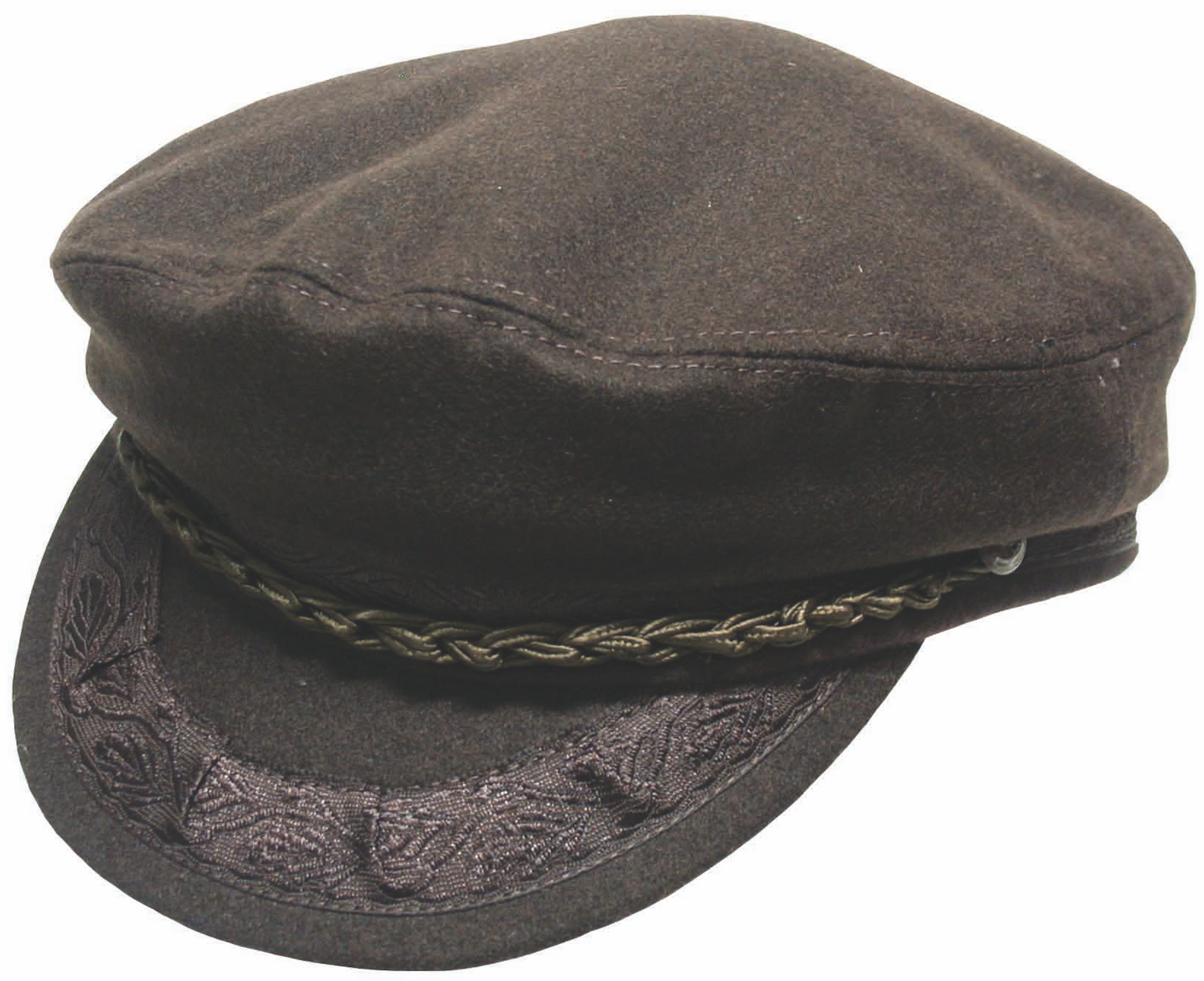 GREEK FISHERMAN Cap Hat Winter Wool Blend MADE IN GREECE Classic Ivy Sailor - Brown-0