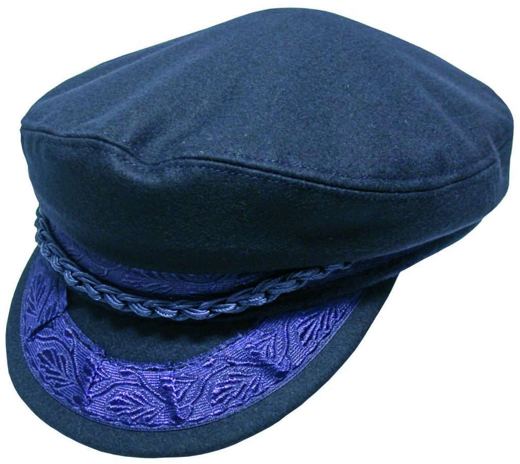 GREEK FISHERMAN Cap Hat Winter Wool Blend MADE IN GREECE Classic Ivy Sailor - Navy Blue-0