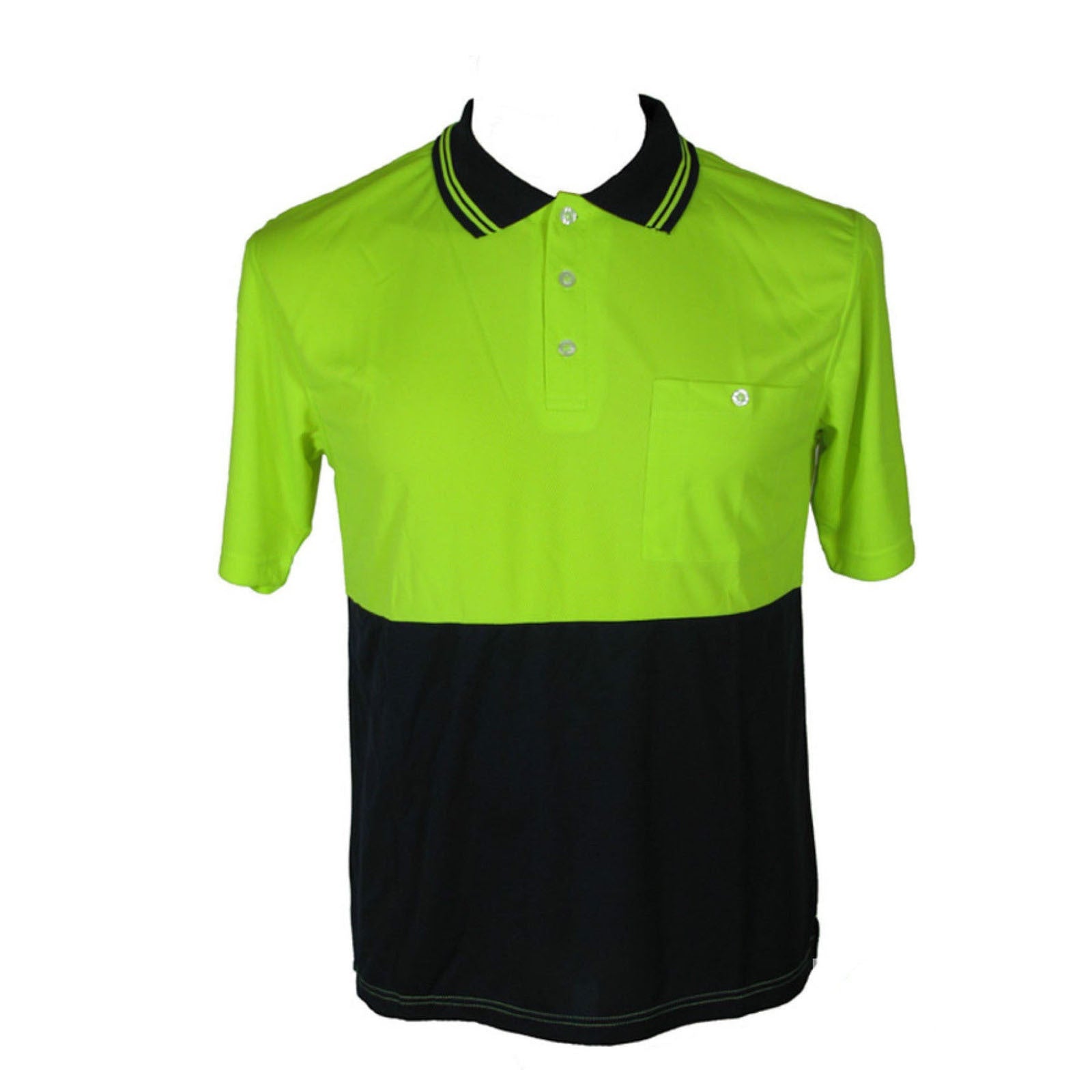 HI VIS Polo Shirt Top Tee Safety Workwear Short Sleeve Breathable Micro Mesh-3