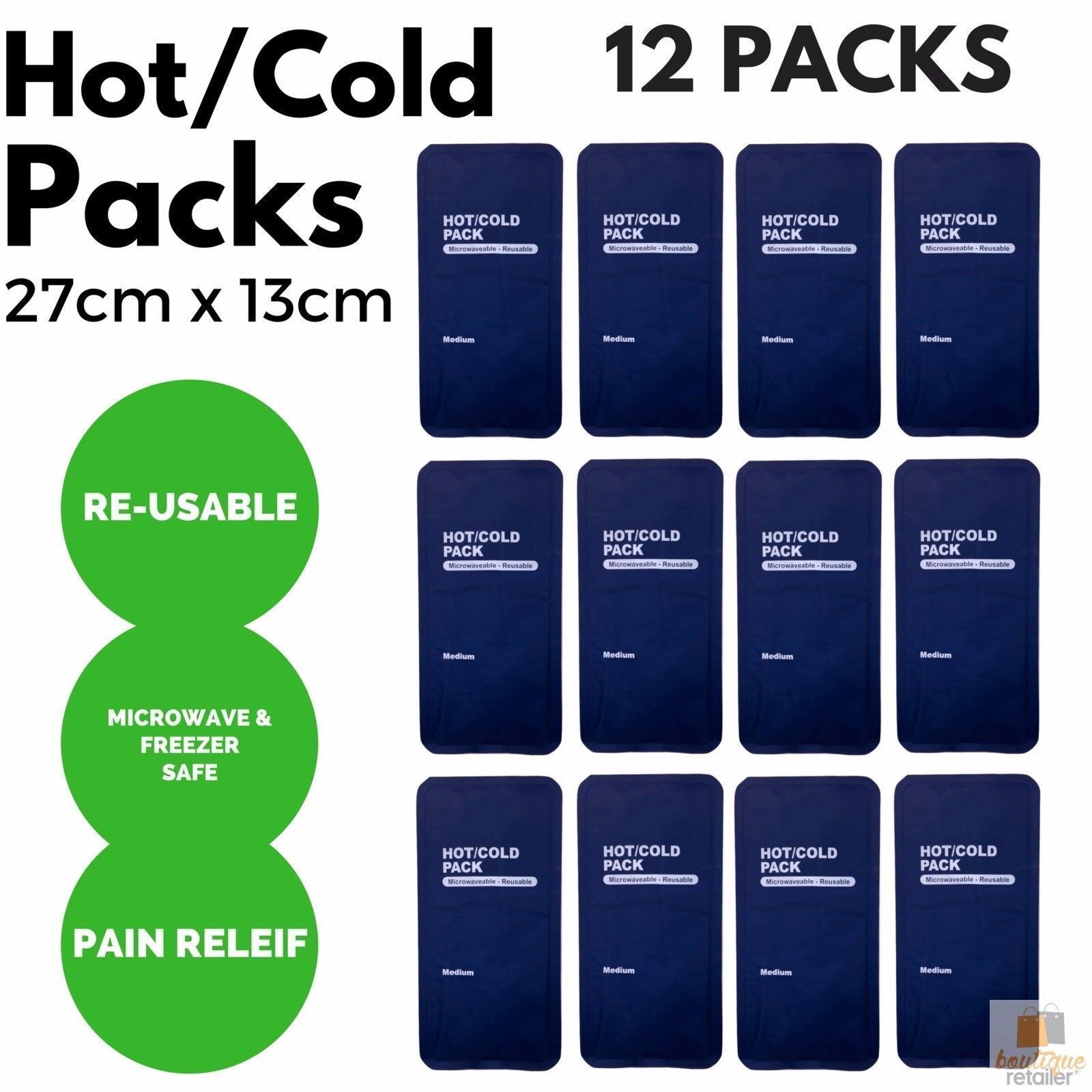 12x HOT COLD PACK First Aid Reusable Ice Heat Gel Packs Microwave Relief BULK-1