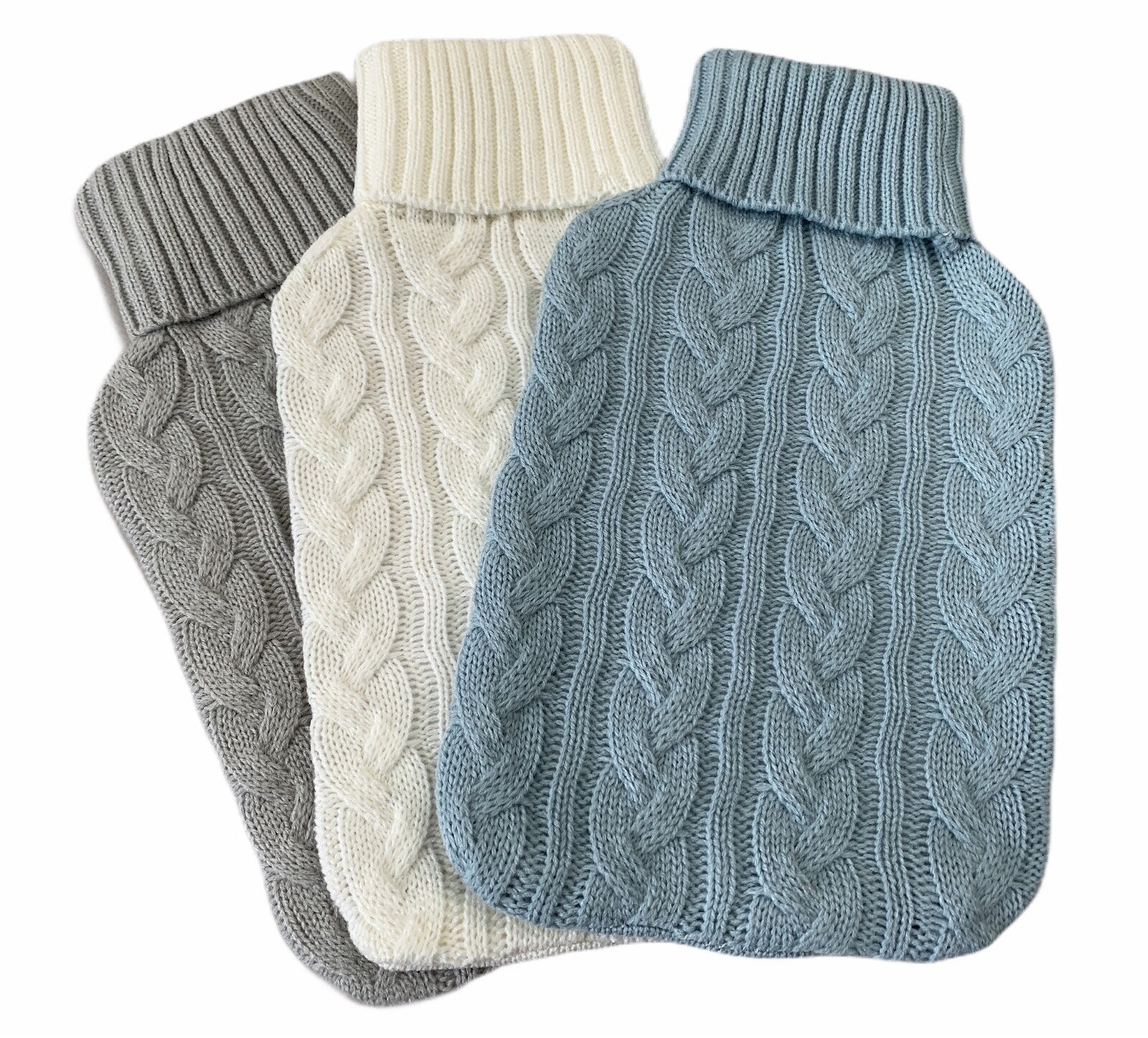 2L HOT WATER BOTTLE + Knitted Cover Winter Warm Rubber Bag Relaxing Warm Therapy-3
