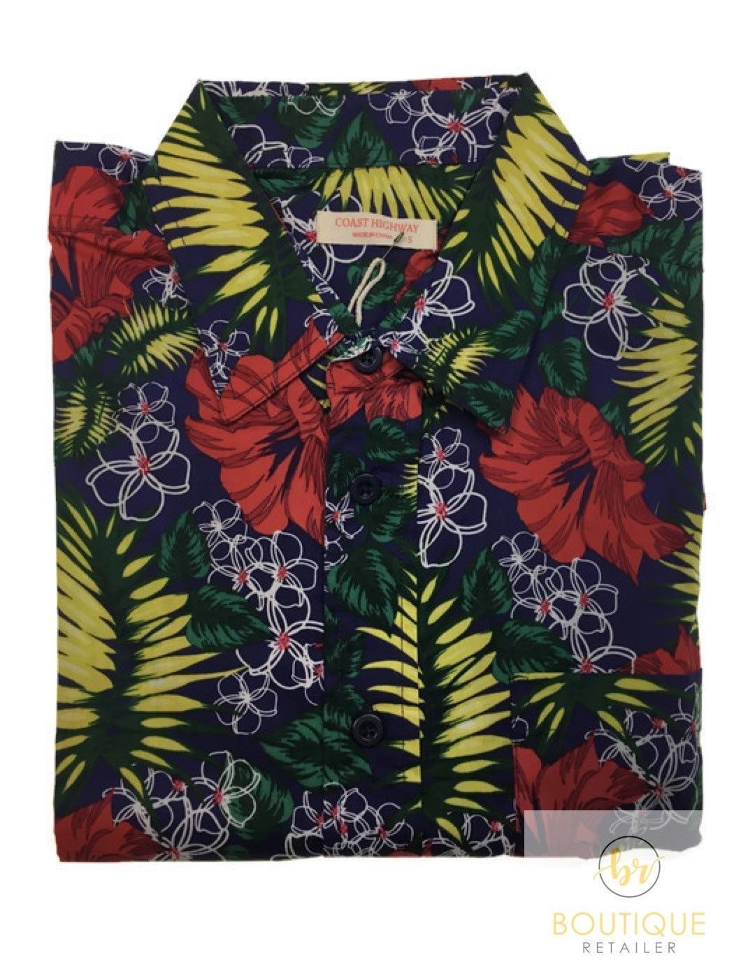 Mens Oahu Hawaiian Party Shirt Button Hippie Tops Short Sleeve Beach Holiday-19