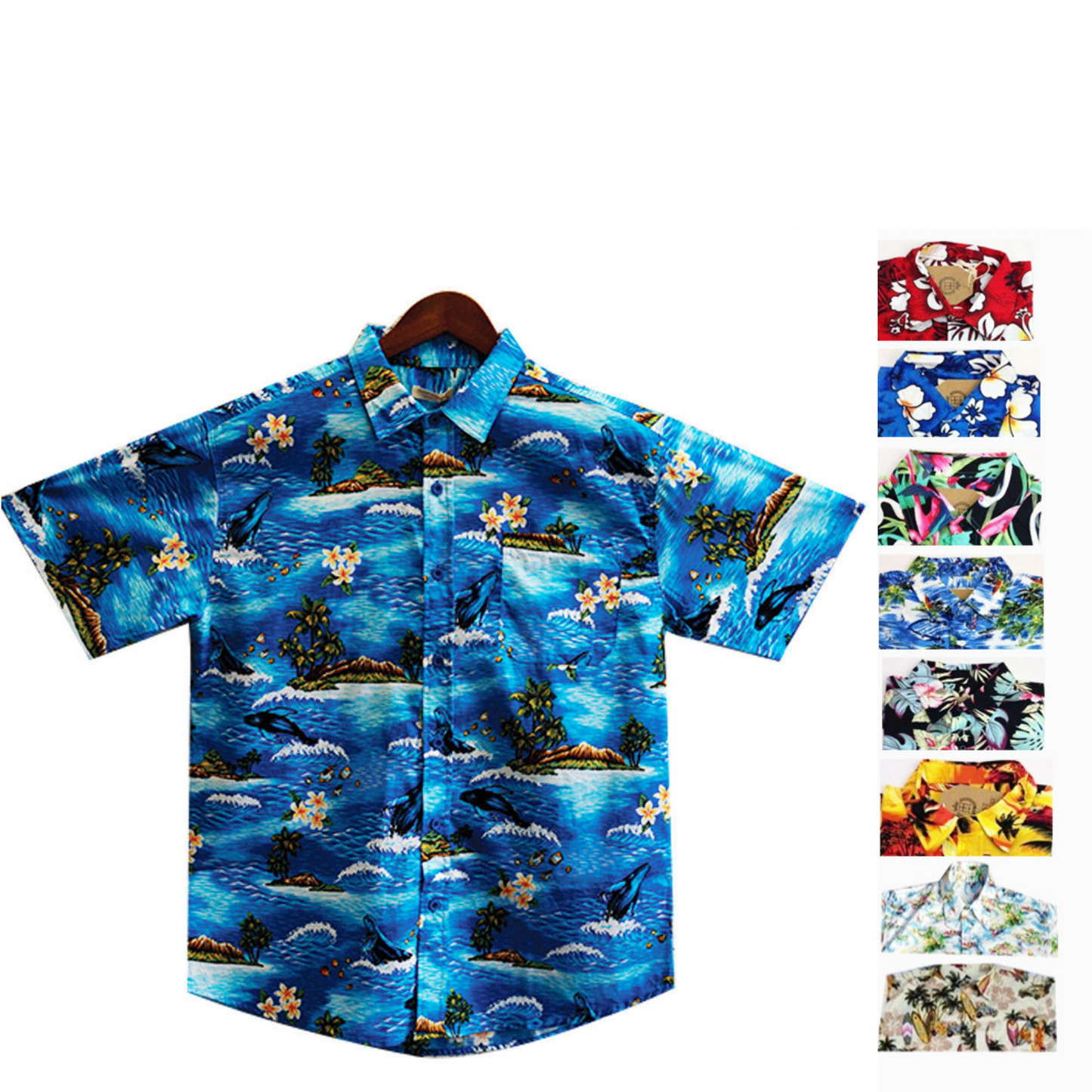 Mens Oahu Hawaiian Party Shirt Button Hippie Tops Short Sleeve Beach Holiday-0