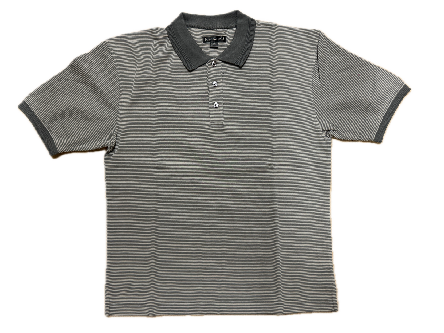 Short Sleeve Polo Shirt Top Short Sleeve Quality Loose Fit Adults Striped HZ92I-5