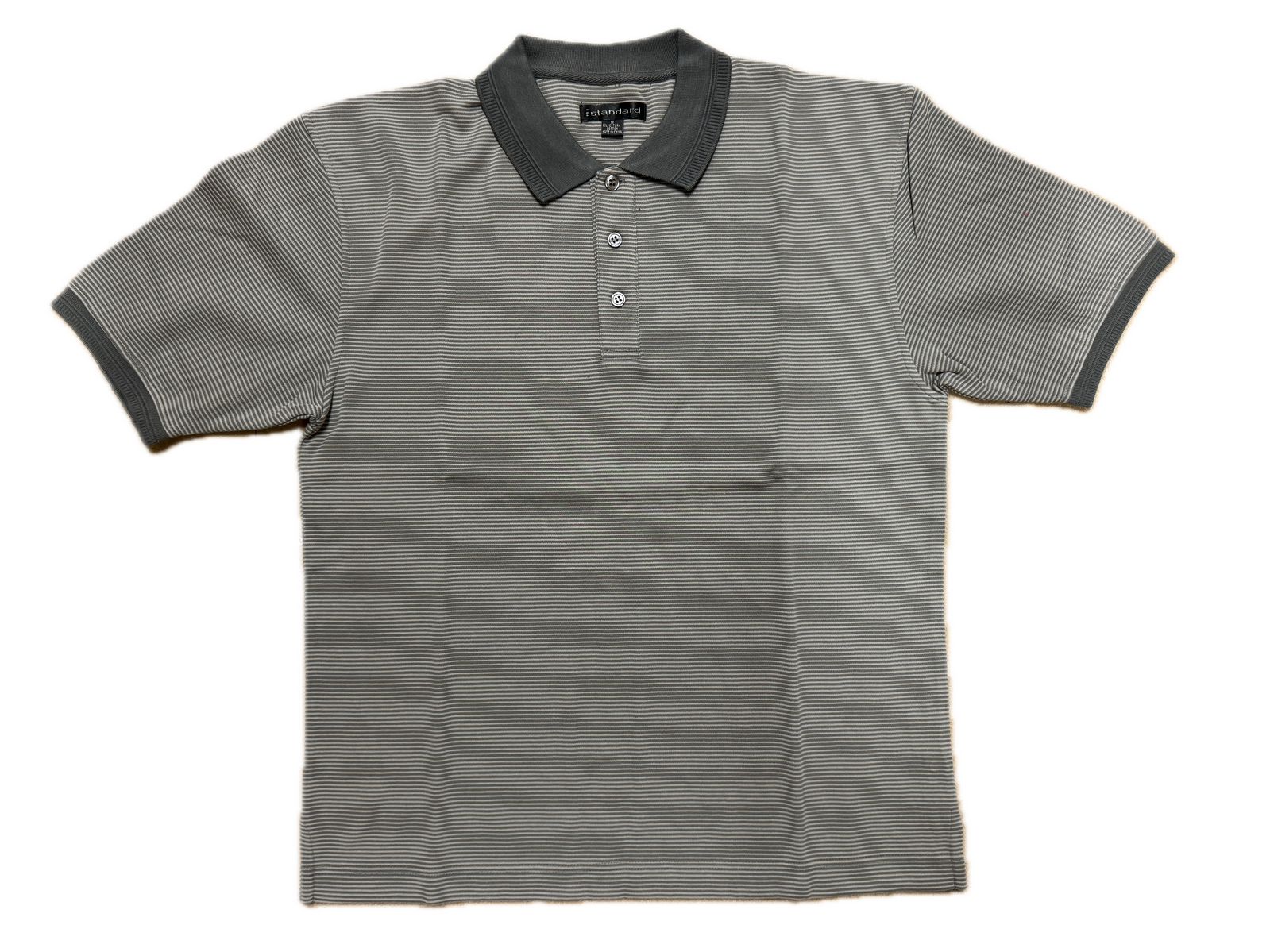 Short Sleeve Polo Shirt Top Short Sleeve Quality Loose Fit Adults Striped HZ92I-5