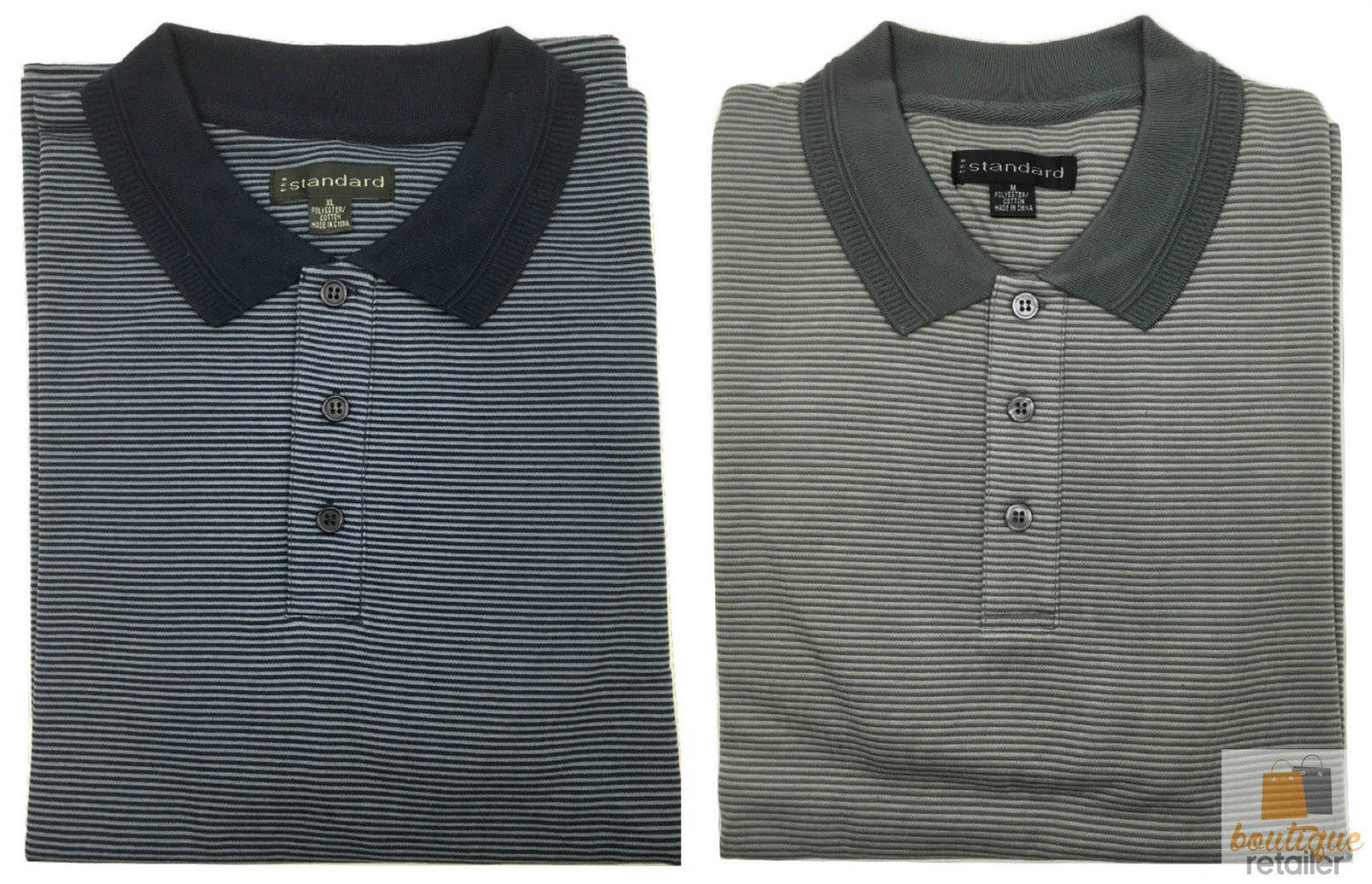 Short Sleeve Polo Shirt Top Short Sleeve Quality Loose Fit Adults Striped HZ92I-1