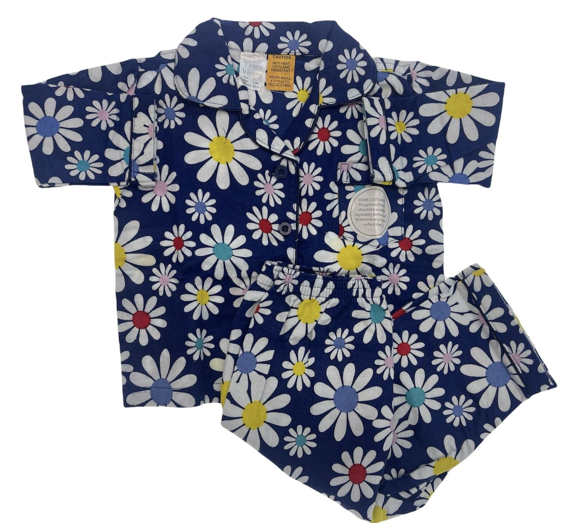 Kids Flannelette Pyjamas 100% Cotton Winter PJ Set - Daisy Brights