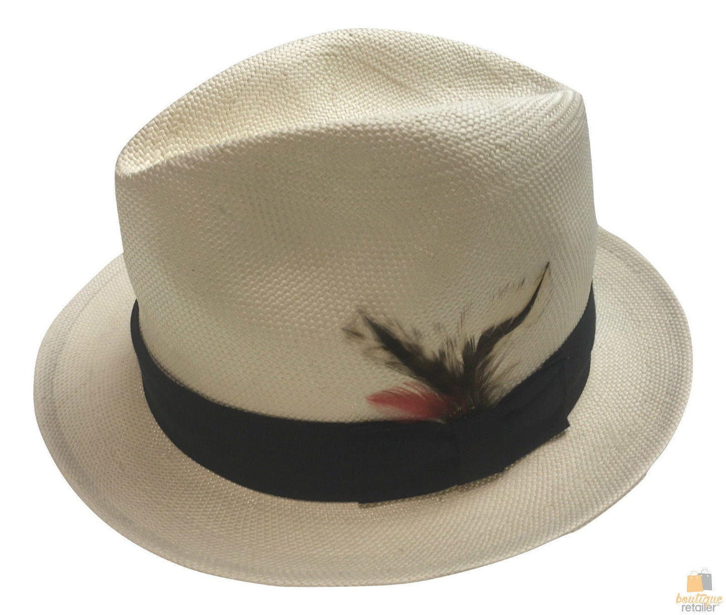 Small Brim Classic Trilby HAT with Feather Fedora Sun UV MADE in USA KS-10-5