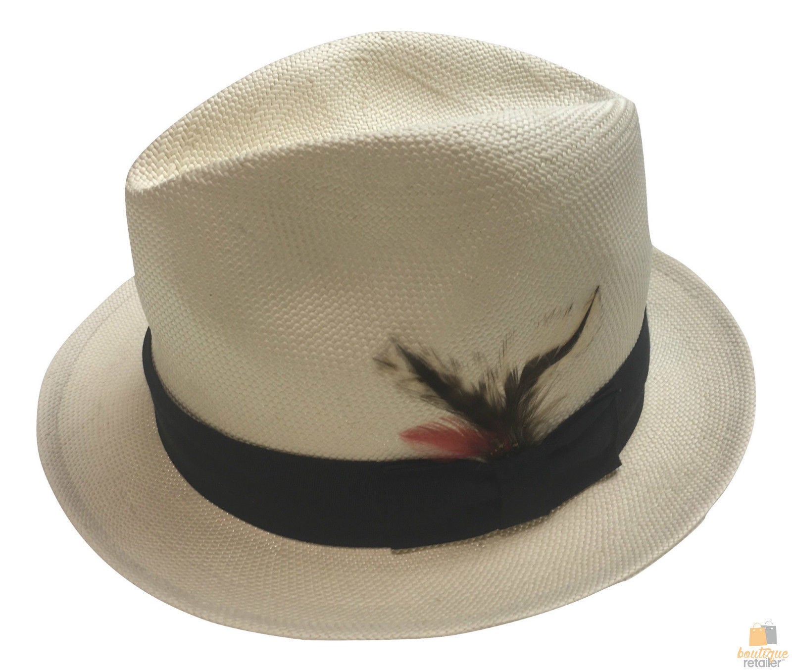 Small Brim Classic Trilby HAT with Feather Fedora Sun UV MADE in USA KS-10-1