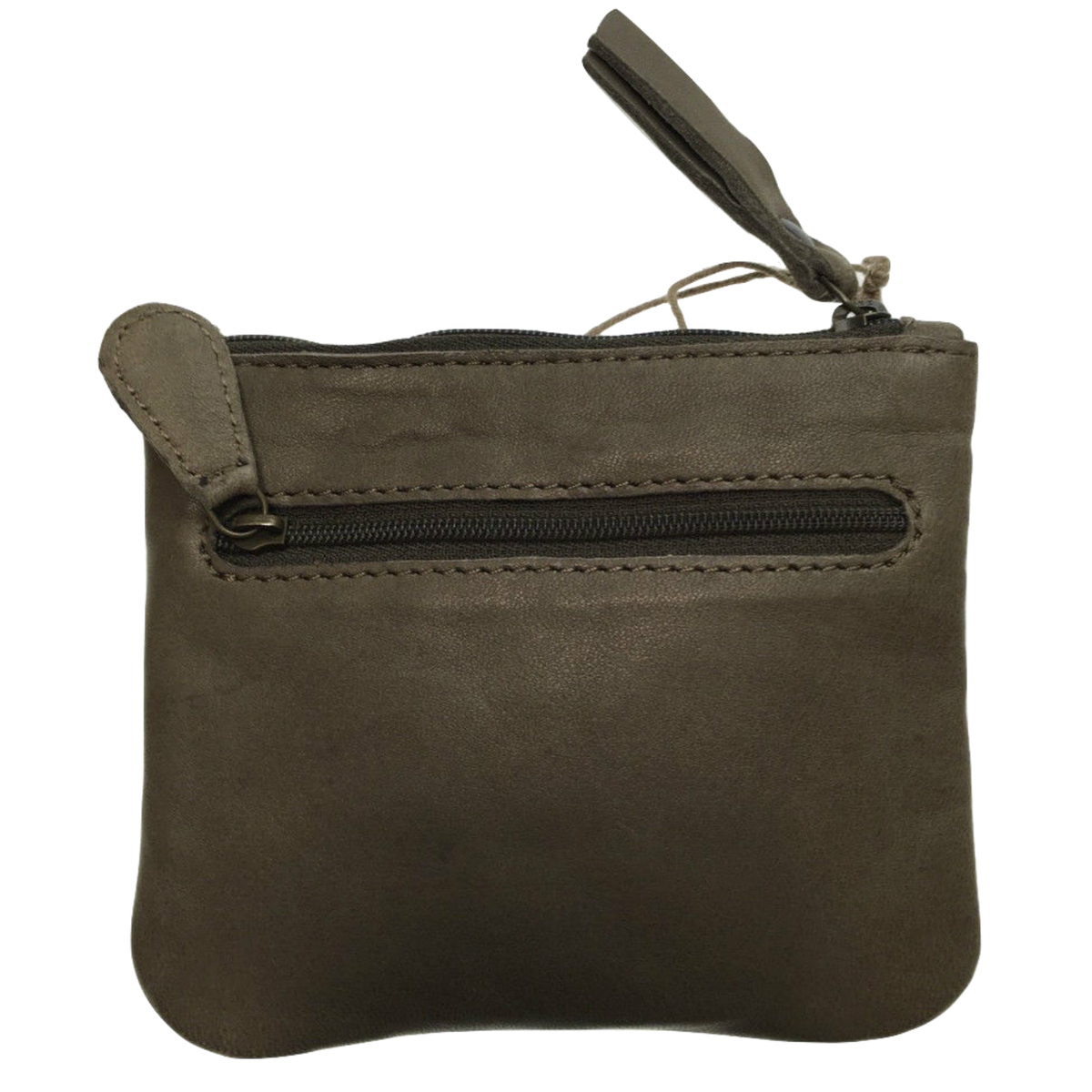 Womens Leather Clutch Wallet Purse Card Holder Satchel Zipper Handbag - Grey