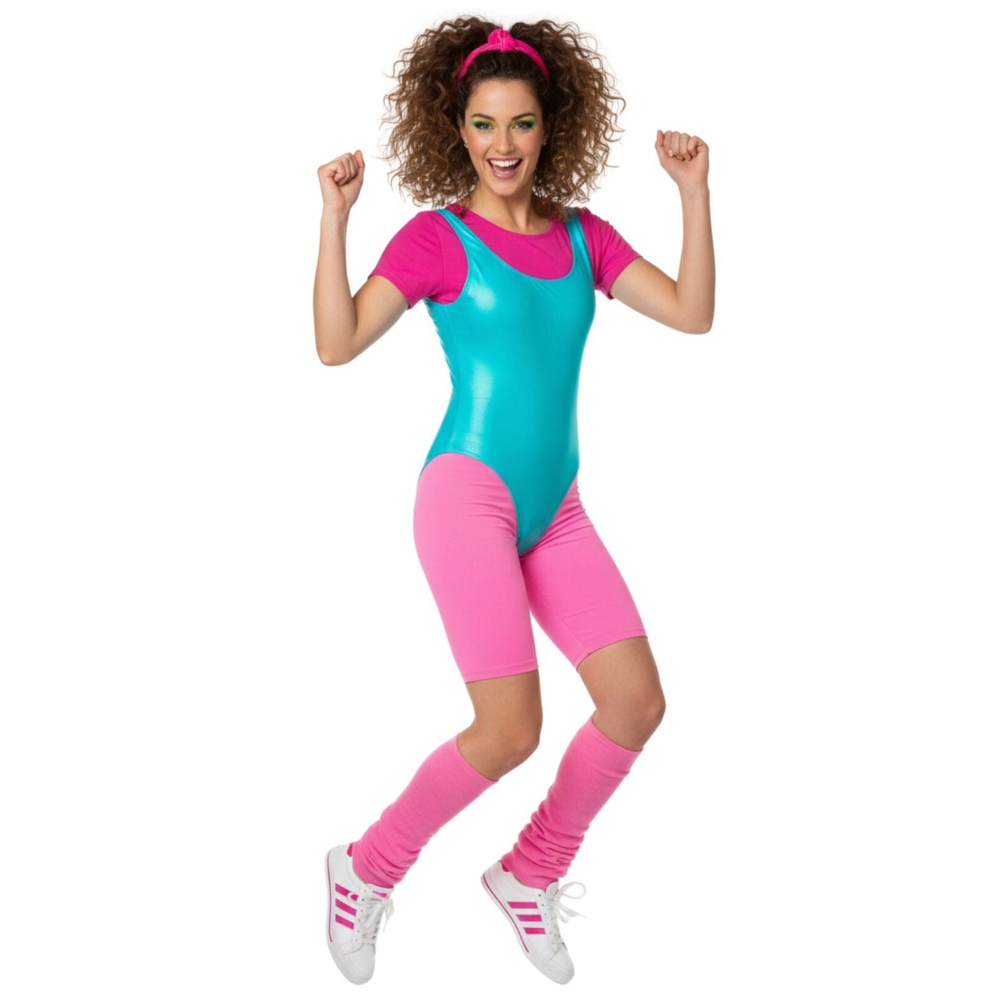 LEG WARMERS Knitted Womens Neon Party Knit Ankle Fluro Dance Costume 80s Pair - Light Pink