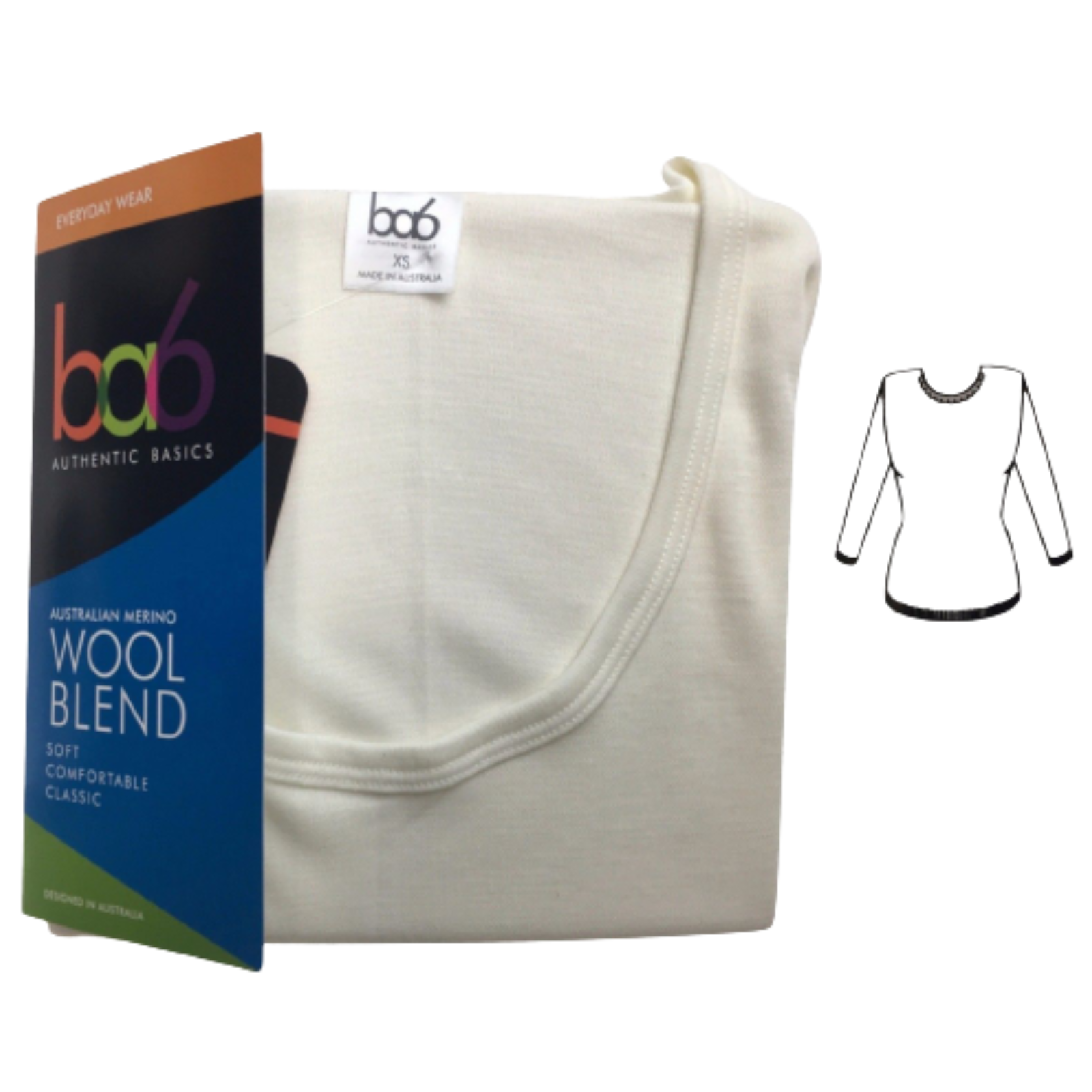 Ladies Thermal Long Sleeve Top Wool Blend Underwear Round Neck Womens Thermals-1