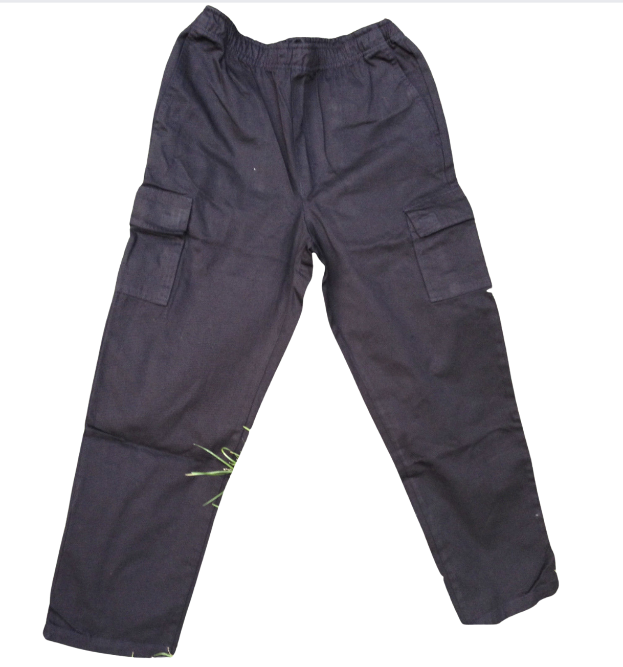 Mens CARGO PANTS Trousers Elastic Waist 100% COTTON Army Military PLAIN Casual-4