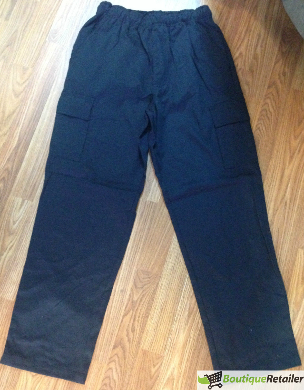 Mens CARGO PANTS Trousers Elastic Waist 100% COTTON Army Military PLAIN Casual-14