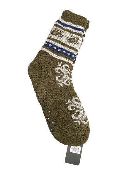 1 Pair Mens Non Slip Thick Fur Warm Winter Bed Socks Thermal Warm Cushion-2