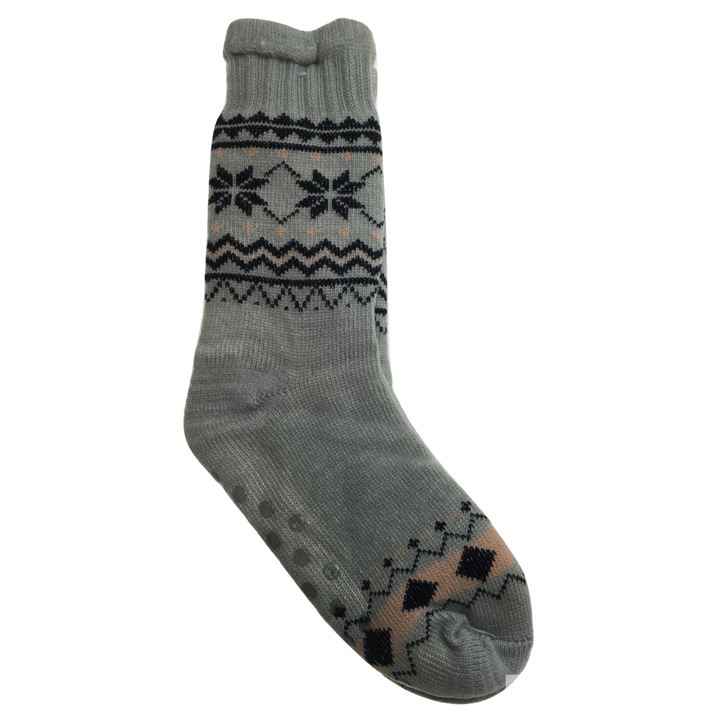 1 Pair Mens Non Slip Thick Fur Warm Winter Bed Socks Thermal Warm Cushion-4