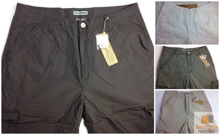 Mens 3/4 CARGO SHORTS Long Pants 100% COTTON Army Military Combat Summer-1
