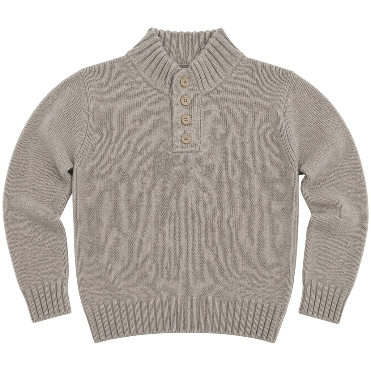 Mens Knit Pullover Jumper Stretch Winter Sweater - 4 Button Ivory 01 (KW16)