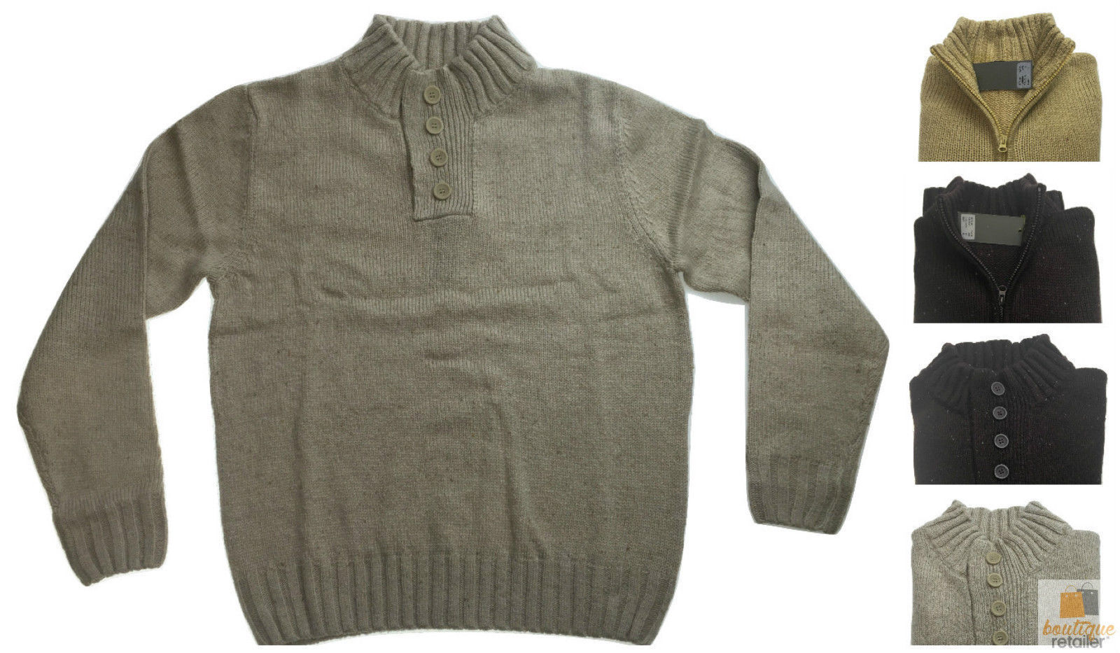 Mens Knit Jumper Pullover Sweater Knitted Casual Stretch Warm Winter-1