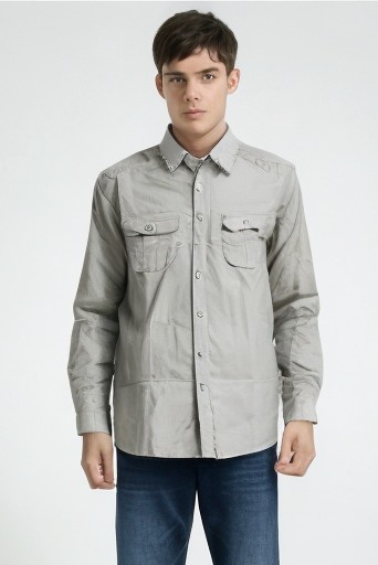Mens Plain Slim 100% Cotton Long Sleeve Shirt Button Up Stylish Business Casual-11