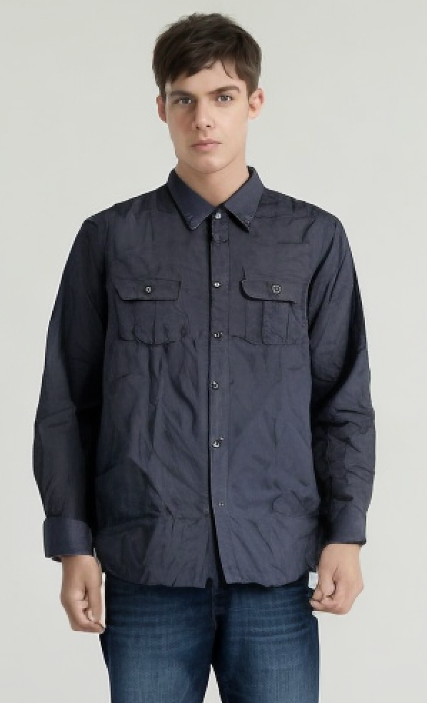Mens Plain Slim 100% Cotton Long Sleeve Shirt Button Up Stylish Business Casual-12