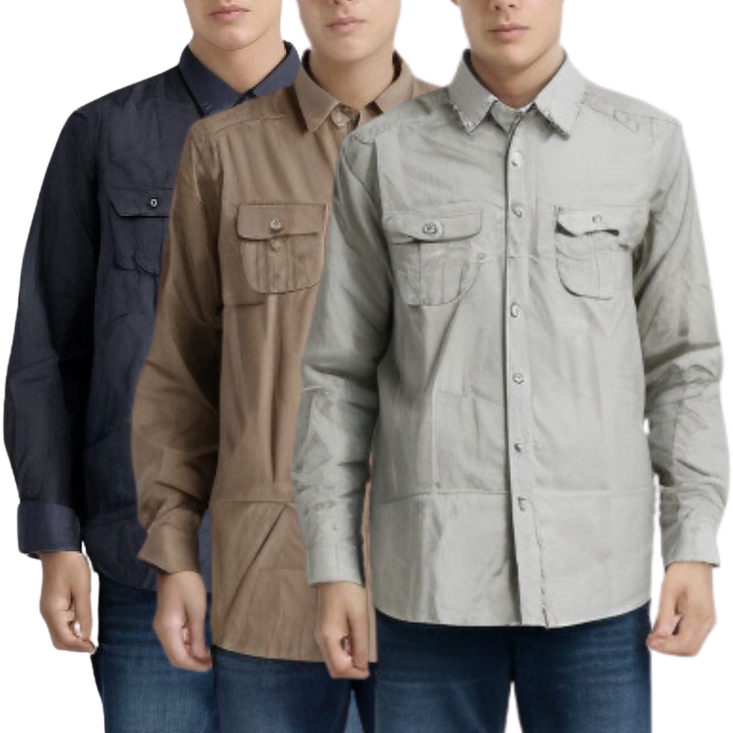 Mens Plain Slim 100% Cotton Long Sleeve Shirt Button Up Stylish Business Casual-0