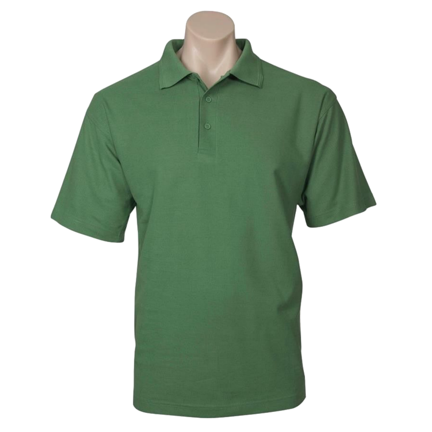 Mens Polo Top Shirt Plain Casual Short Sleeve Pique Knit Basic UPF T-Shirt - Apple Green-1