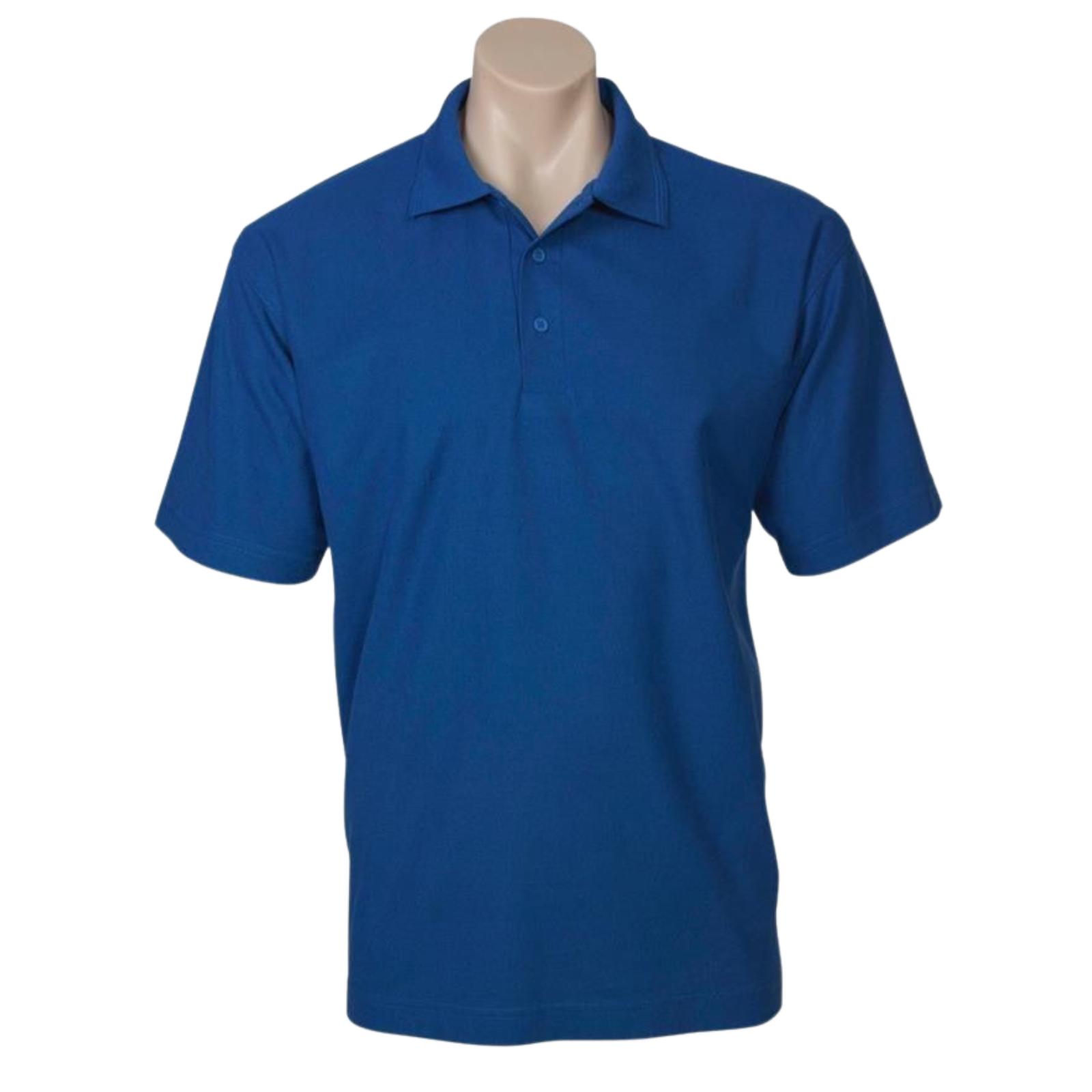 Mens Polo Top Shirt Plain Casual Short Sleeve Pique Knit T-Shirt - Royal Blue - M-1