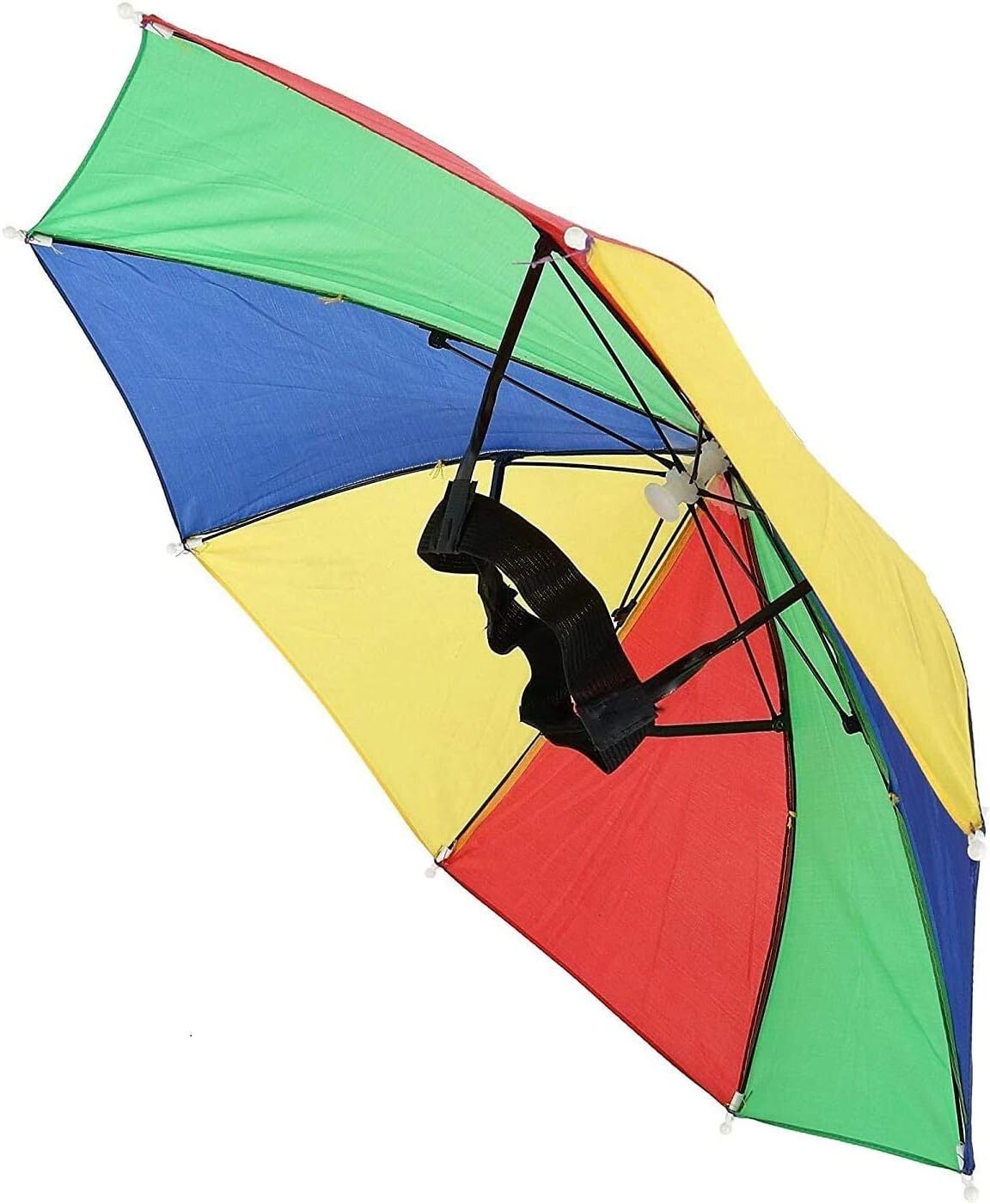 RAINBOW UMBRELLA HAT Rain Novelty Cap Costume Outdoor Camping Beach Fishing-3