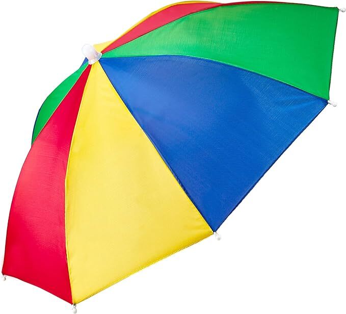 RAINBOW UMBRELLA HAT Rain Novelty Cap Costume Outdoor Camping Beach Fishing-2