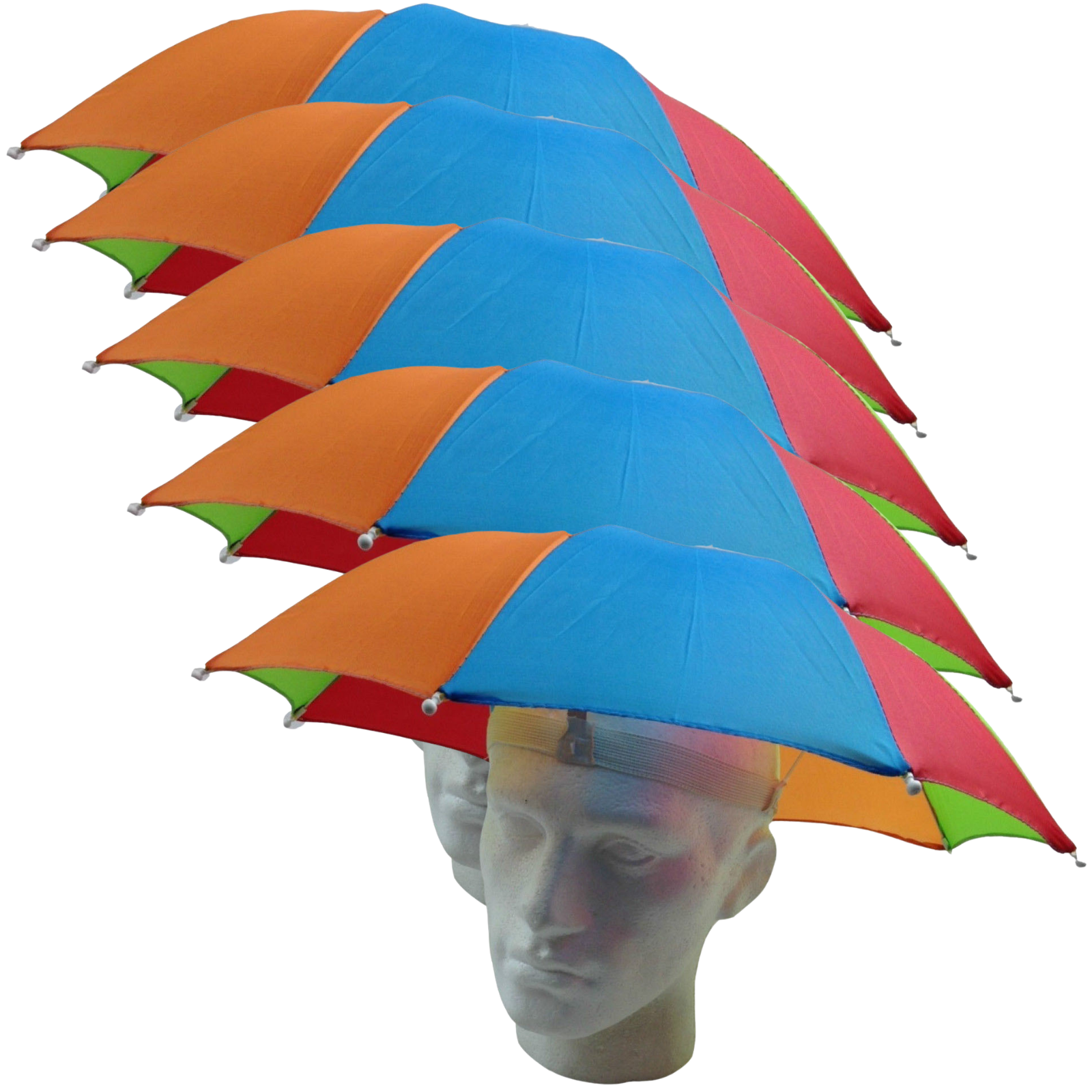 5x RAINBOW UMBRELLA HAT Rain Beach Sun Rain Cap Costume Camping Fishing BULK-1