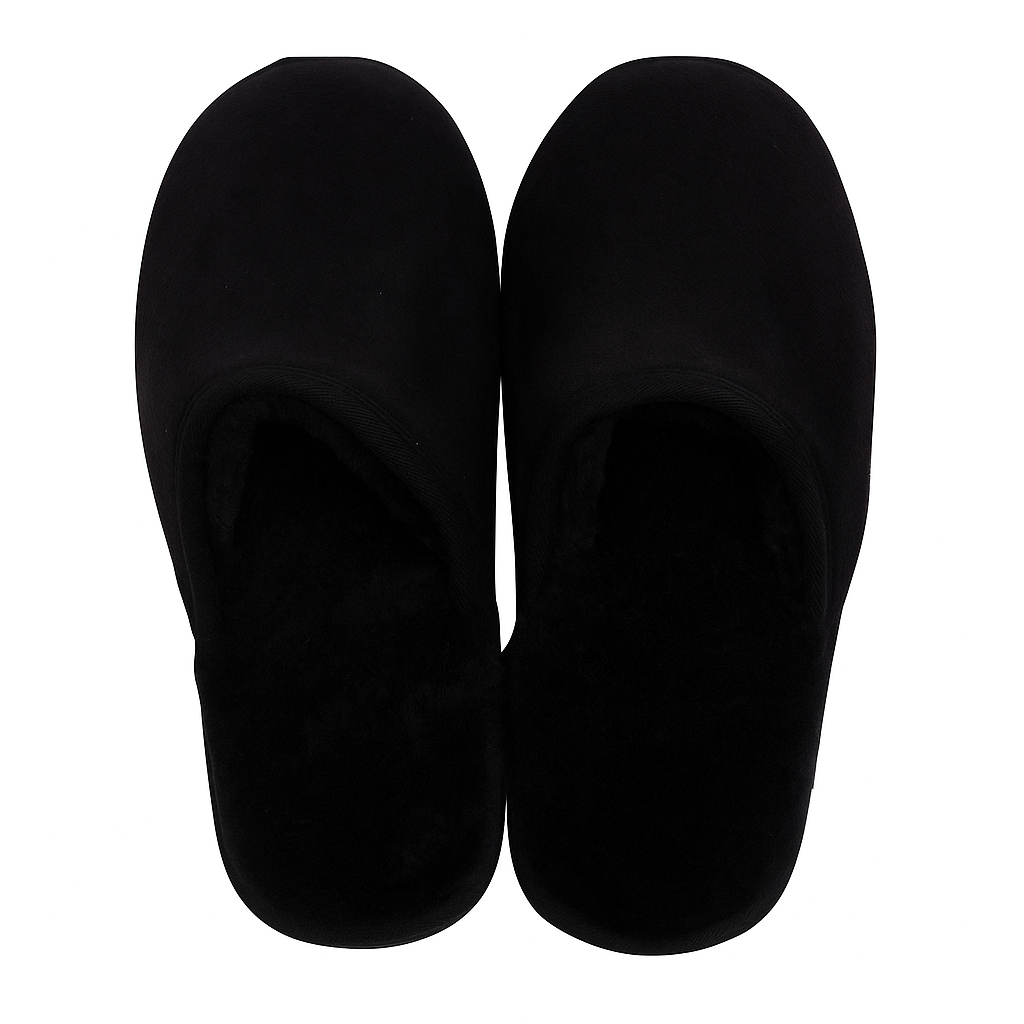 Sheepskin Wool Mens Slippers Scuffs Slip On Winter Ugg Slippers in Black-3