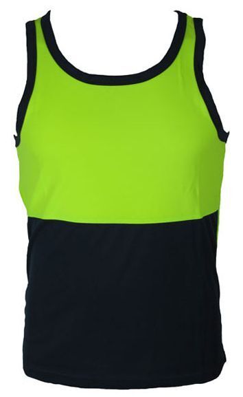 Hi Vis SINGLET Work Wear Safety Tank Top Fluro Micro Mesh UPF50+ High Visibility-4