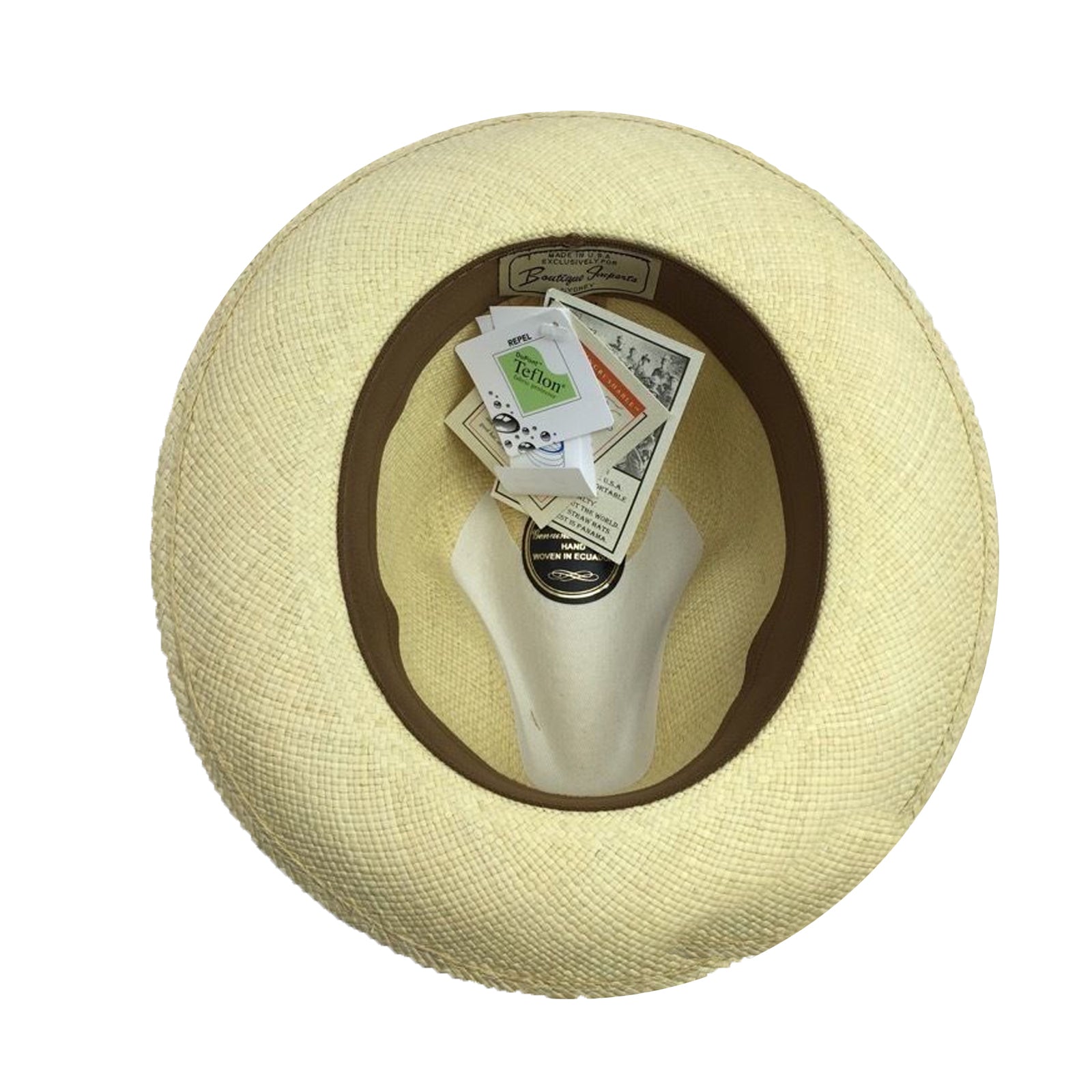 Ecuadorian Brisa Grade 8 Panama STRAW HAT Fedora Trilby MADE IN USA K10-3