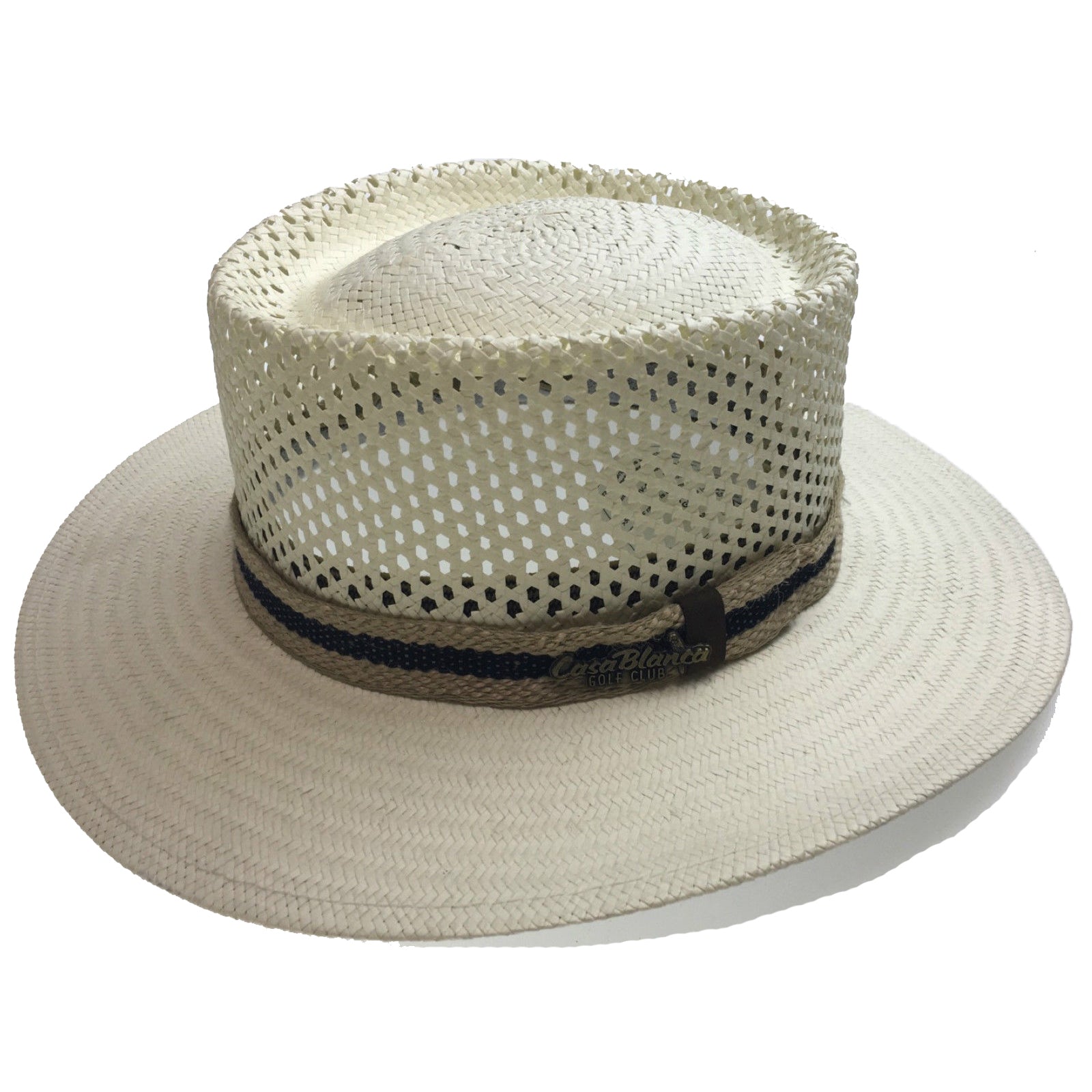 Natural STRAW PANAMA HAT FEDORA Summer Trilby Sun MADE IN USA-0