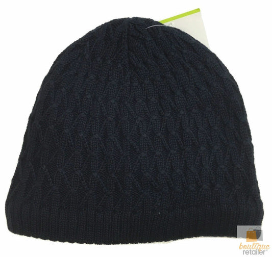 Wool Insulated Patterned Beanie Ski Thermal Insulation Hat Knit Wool - Navy-0