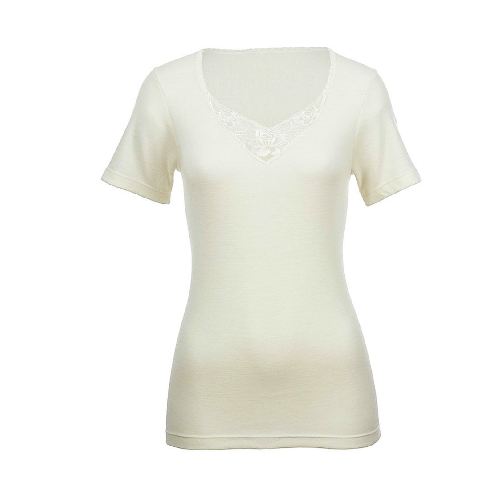 100% Pure Merino Wool Womens Short Sleeve Thermal Top Woolmark Thermals Fleece-11
