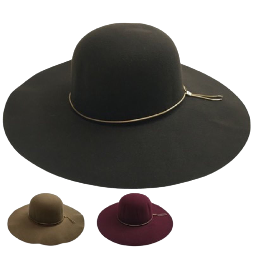 Womens Floppy Wide Brim Felt Hat - One Size (Vintage Style)-1
