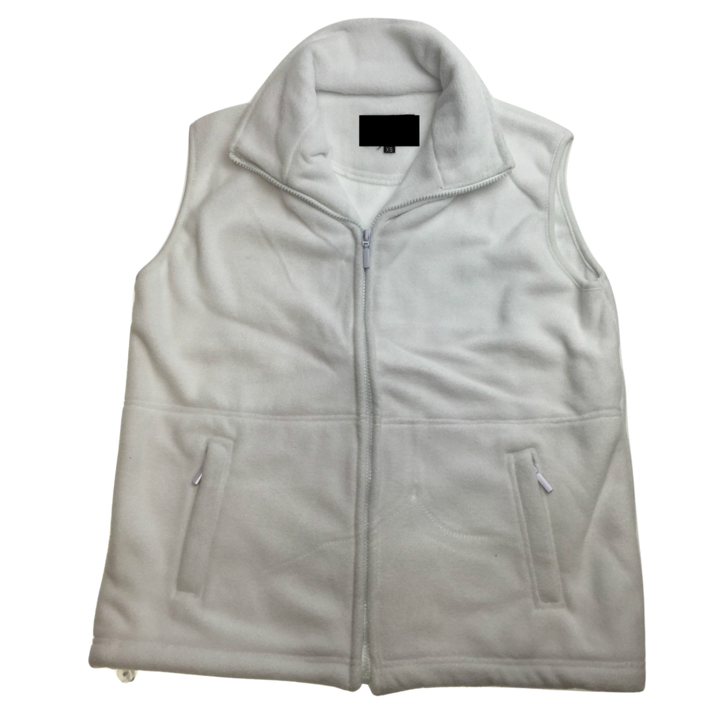 WHITE POLAR FLEECE VEST Thick Casual Wear Warm Winter Plain Fleecy Jacket-5