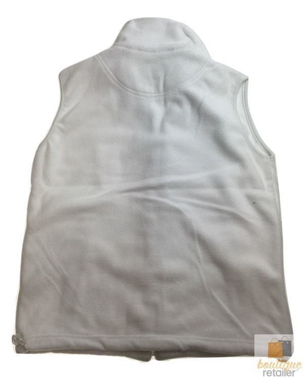 WHITE POLAR FLEECE VEST Thick Casual Wear Warm Winter Plain Fleecy Jacket-2