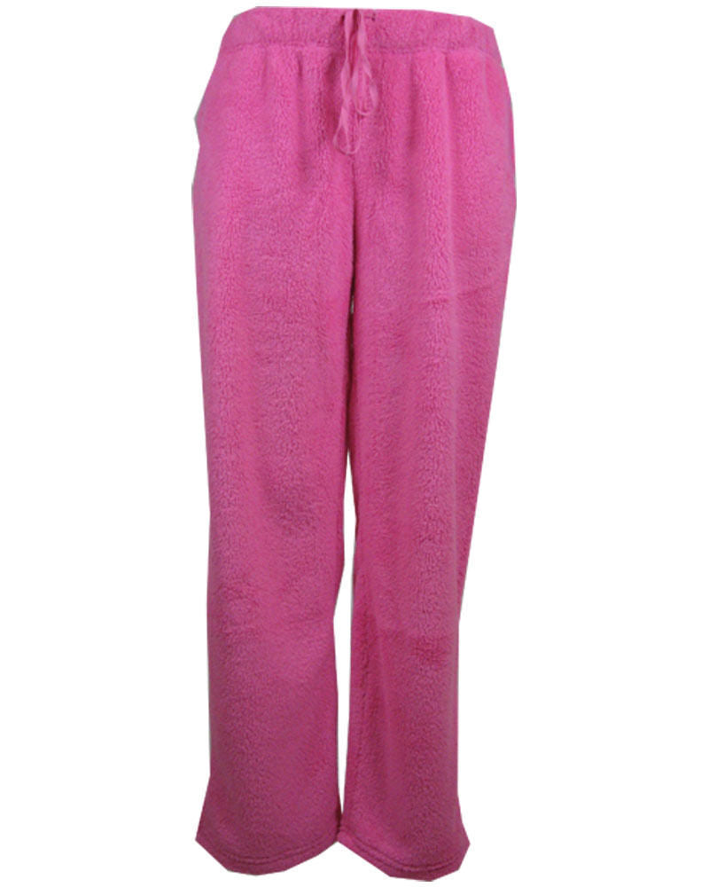 Womens TRACK PANTS Coral Fleece Fur Ultra Comfy Pyjamas Pajama Sleepwear Bottoms-47