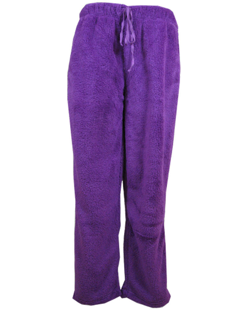 Womens TRACK PANTS Coral Fleece Fur Ultra Comfy Pyjamas Pajama Sleepwear Bottoms-46